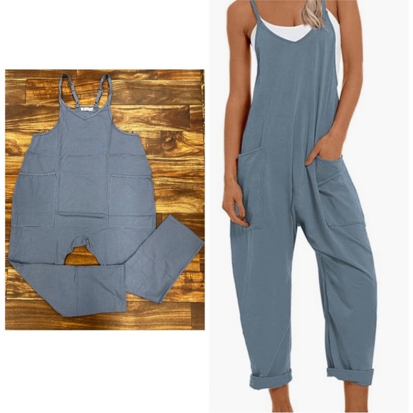 oufeiya Pants - NEW! Women's Medium Blue Hot Shot Onesie Jumpsuit Romper Size SMALL